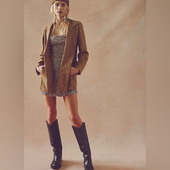 Dare Me Croc Leather Blazer Free People